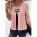 Women's Shirt Blouse Plain Pink Red Green Long Sleeve Casual Fashion Round Neck Regular Fit Fall & Winter