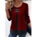 Women's Shirt Blouse Plain Pink Red Green Long Sleeve Casual Fashion Round Neck Regular Fit Fall & Winter