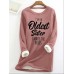 Women's Sweatshirt Pullover Sherpa Fleece Lined Letter Warm Fuzzy Black Dark Pink Blue Casual Sports Round Neck Long Sleeve Top Micro-elastic Fall & Winter