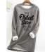 Women's Sweatshirt Pullover Sherpa Fleece Lined Letter Warm Fuzzy Black Dark Pink Blue Casual Sports Round Neck Long Sleeve Top Micro-elastic Fall & Winter