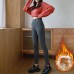 Women‘s Fleece Lined Pants Leggings Full Length Winter Leggings High Elasticity High Waist Sports Streetwear Yoga Winter Light Gray Dark Grey M L Winter