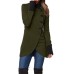 Women's Coat Outdoor Daily Wear Going out Fall Winter Coat Stand Collar Regular Fit Windproof Warm Comtemporary Stylish Casual Jacket Long Sleeve Plain Slim Fit Black Wine Army Green