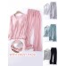 Women's Loungewear Sets 2 Pieces Stripe Fashion Casual Comfort Street Daily Date Polyester Breathable Crew Neck Long Sleeve Pant Summer Spring Black Pink