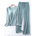 Women's Loungewear Sets 2 Pieces Stripe Fashion Casual Comfort Street Daily Date Polyester Breathable Crew Neck Long Sleeve Pant Summer Spring Black Pink