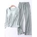 Women's Loungewear Sets 2 Pieces Stripe Fashion Casual Comfort Street Daily Date Polyester Breathable Crew Neck Long Sleeve Pant Summer Spring Black Pink