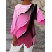 Women's Shirt Blouse Graphic Abstract Yellow Pink Purple Print Asymmetric Hem Long Sleeve Casual Basic Neon & Bright Round Neck Regular Fit Spring Fall