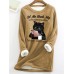 Women's Sweatshirt Pullover Sherpa Fleece Lined Cat Letter Warm Fuzzy Yellow Dark Pink Red Casual Sports Round Neck Long Sleeve Top Micro-elastic Fall & Winter