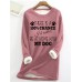 Women's Sweatshirt Pullover Sherpa Fleece Lined Letter Warm Fuzzy Black Dark Pink Red Casual Sports Round Neck Long Sleeve Top Micro-elastic Fall & Winter