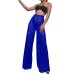 Women's Wide Leg Pants Trousers Sparkly Pants Full Length Sequins Micro-elastic High Waist Elegant Fashion Party Street claret M beige S M Summer Spring