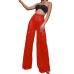 Women's Wide Leg Pants Trousers Sparkly Pants Full Length Sequins Micro-elastic High Waist Elegant Fashion Party Street claret M beige S M Summer Spring