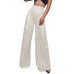 Women's Wide Leg Pants Trousers Sparkly Pants Full Length Sequins Micro-elastic High Waist Elegant Fashion Party Street claret M beige S M Summer Spring