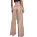 Women's Wide Leg Pants Trousers Sparkly Pants Full Length Sequins Micro-elastic High Waist Elegant Fashion Party Street claret M beige S M Summer Spring