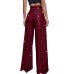 Women's Wide Leg Pants Trousers Sparkly Pants Full Length Sequins Micro-elastic High Waist Elegant Fashion Party Street claret M beige S M Summer Spring