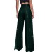 Women's Wide Leg Pants Trousers Sparkly Pants Full Length Sequins Micro-elastic High Waist Elegant Fashion Party Street claret M beige S M Summer Spring