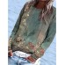 Women's T shirt Tee Floral Light Green Red Blue Print Long Sleeve Holiday Weekend Basic Round Neck Regular Fit Fall & Winter