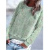 Women's T shirt Tee Floral Light Green Red Blue Print Long Sleeve Holiday Weekend Basic Round Neck Regular Fit Fall & Winter