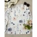 Women's T shirt Tee Floral White Yellow Pink Print Long Sleeve Holiday Weekend Basic Round Neck Regular Fit Fall & Winter