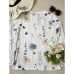 Women's T shirt Tee Floral White Yellow Pink Print Long Sleeve Holiday Weekend Basic Round Neck Regular Fit Fall & Winter