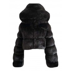 Women's Fur Coat Faux Fur Coat Hoodie Jacket Wedding Daily Outdoor clothing Fall Winter Short Coat Slim Casual Faux Leather Jacket Long Sleeve Solid Color Fur Light Pink Sapphire Navy