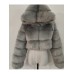 Women's Fur Coat Faux Fur Coat Hoodie Jacket Wedding Daily Outdoor clothing Fall Winter Short Coat Slim Casual Faux Leather Jacket Long Sleeve Solid Color Fur Light Pink Sapphire Navy