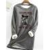 Women's Sweatshirt Pullover Sherpa Fleece Lined Cat Letter Warm Fuzzy Dark Pink Blue Gray Casual Sports Round Neck Long Sleeve Top Micro-elastic Fall & Winter