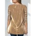 Women's Shirt Blouse Velvet Sparkly Red Gold Sequins Long Sleeve Casual Fashion Round Neck Regular Fit Fall & Winter