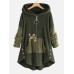 Women's Plus Size Teddy Coat Animal Casual Long Sleeve V Wire Regular Fall Winter Green Pink Dark Gray L XL XXL 3XL 4XL