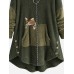 Women's Plus Size Teddy Coat Animal Casual Long Sleeve V Wire Regular Fall Winter Green Pink Dark Gray L XL XXL 3XL 4XL