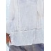 Women‘s White Linen Blouse Long Sleeve Breathable Natural Light and Comfortable Casual Going out Basic Modern V Neck Regular Fit Spring &Fall