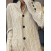 Women's Cardigan Sweater V Neck Cable Knit Polyester Button Pocket Fall Winter Short Daily Going out Weekend Stylish Casual Soft Long Sleeve Solid Color White Camel Brown S M L