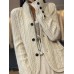 Women's Cardigan Sweater V Neck Cable Knit Polyester Button Pocket Fall Winter Short Daily Going out Weekend Stylish Casual Soft Long Sleeve Solid Color White Camel Brown S M L