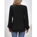 Women's T shirt Tee Plain Black Pink Wine Long Sleeve Daily Weekend Fashion Square Neck Regular Fit Fall & Winter