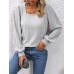 Women's T shirt Tee Plain Black Pink Wine Long Sleeve Daily Weekend Fashion Square Neck Regular Fit Fall & Winter