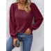 Women's T shirt Tee Plain Black Pink Wine Long Sleeve Daily Weekend Fashion Square Neck Regular Fit Fall & Winter