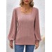 Women's T shirt Tee Plain Black Pink Wine Long Sleeve Daily Weekend Fashion Square Neck Regular Fit Fall & Winter