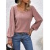 Women's T shirt Tee Plain Black Pink Wine Long Sleeve Daily Weekend Fashion Square Neck Regular Fit Fall & Winter