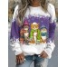 Women's Pullover Christmas Sweatshirt Cat Snowflake Sportswear Festival Light Green Dark Pink Navy Blue Casual Round Neck Long Sleeve Top Micro-elastic Fall & Winter