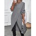 Women's Sweater Dress Knit Dress Jumper Dress Midi Dress Knitwear Warm Fashion Plain Outdoor Daily Going out Crew Neck Long Sleeve 2023 Regular Fit Black Wine Green S M L XL XXL 3XL