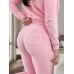 Women's Flannel Lounge Sets Sweasuits 3 Pieces Pure Color Warm Fashion Plush Home Daily BedWarm Breathable Hoodie Long Sleeve Hoodie Pant Fall Winter claret Lotus Pink