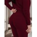 Women's Flannel Lounge Sets Sweasuits 3 Pieces Pure Color Warm Fashion Plush Home Daily BedWarm Breathable Hoodie Long Sleeve Hoodie Pant Fall Winter claret Lotus Pink