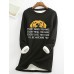 Women's Sweatshirt Pullover Sherpa Fleece Lined Dog Letter Warm Fuzzy Print Black Pink Dark Pink Casual Sports Round Neck Long Sleeve Top Micro-elastic Fall & Winter