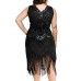 The Great Gatsby Roaring 20s 1920s Cocktail Dress Vintage Dress Flapper Dress Cocktail Dress Accesories Set Women's Sequins Tassel Fringe Costume Vintage Cosplay Party / Evening Prom Plus Size Dress